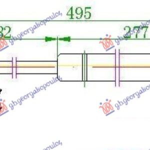 AMORTIZER GEPEK VRATA 00- (492L-470N)