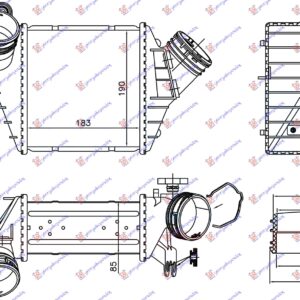 HLADNJAK INTERKULERA 1.9 TDI 02- (183x190x85)