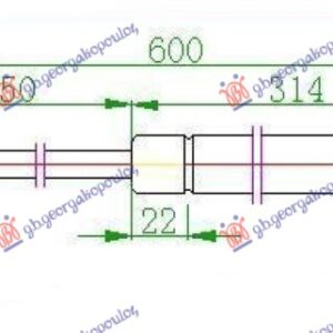 AMORTIZER GEPEK VRATA (600L-330N)