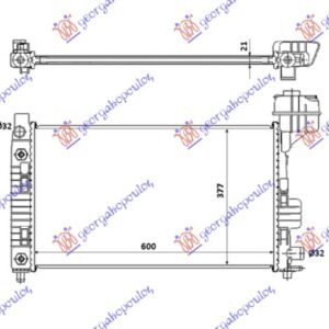 HLADNJAK MOTORA ZA SVE MODELE BENZIN (MAN/AUTO) ( /-AC) (600x359x22) SA POSUDOM